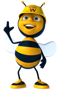 bee, yellow, Aviation NetworX logo, mascot, idea, breakthrough idea